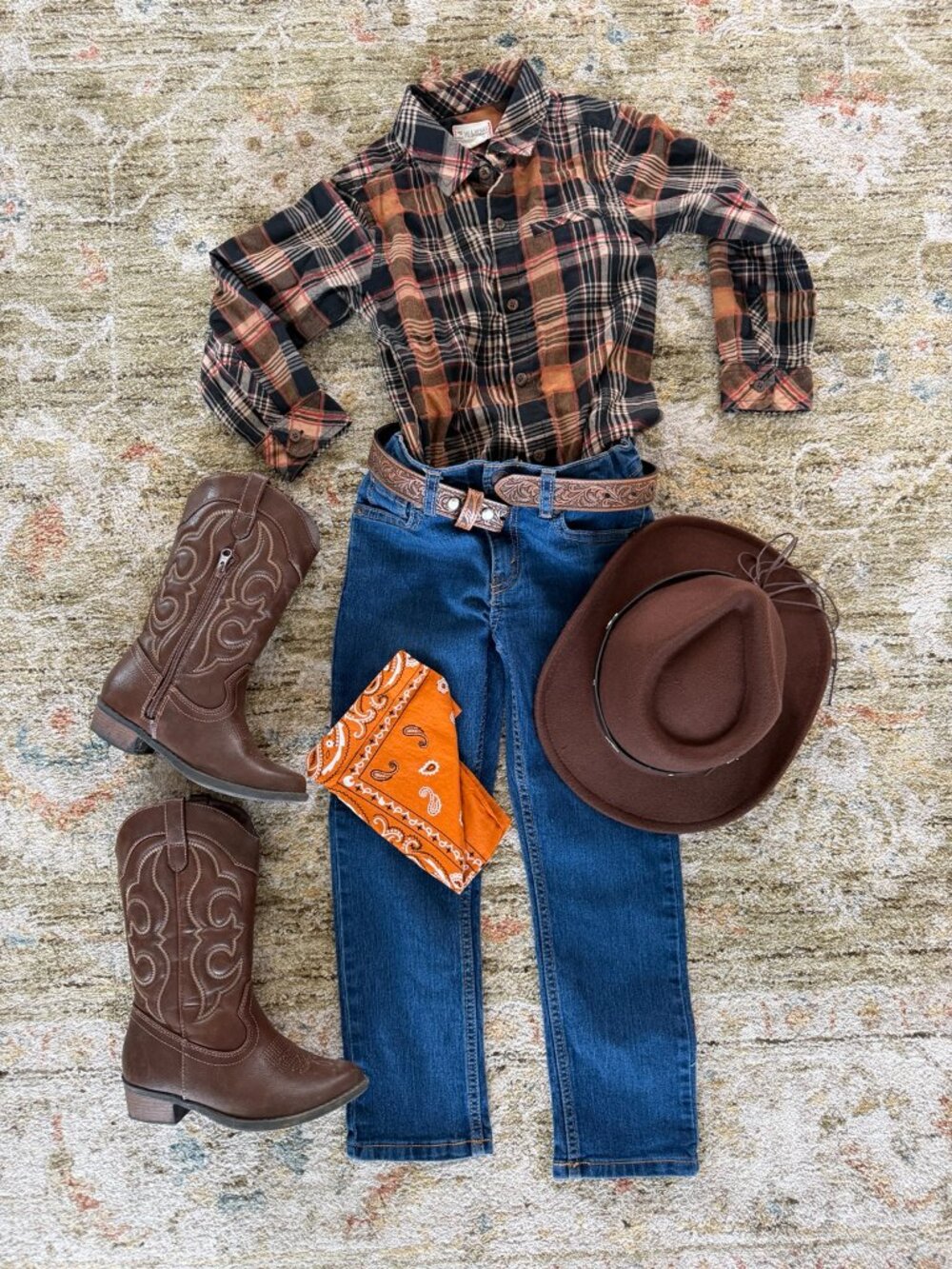 Kids Cowboy Western Costume Outfit Size 5/6 Levi’s Me & Henry Boots Hat 7 Pc